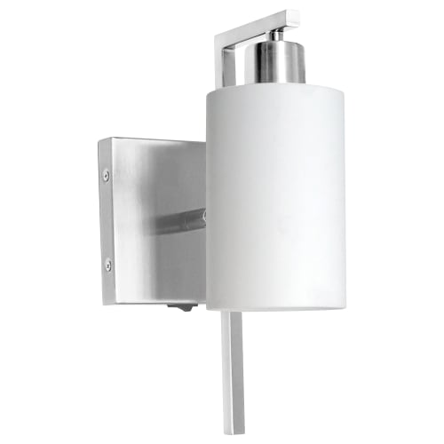 Frosted White Acrylic Wall Lamp, Brushed Nickel, Frosted White Acrylic, 5"W x 8"D x 12"H